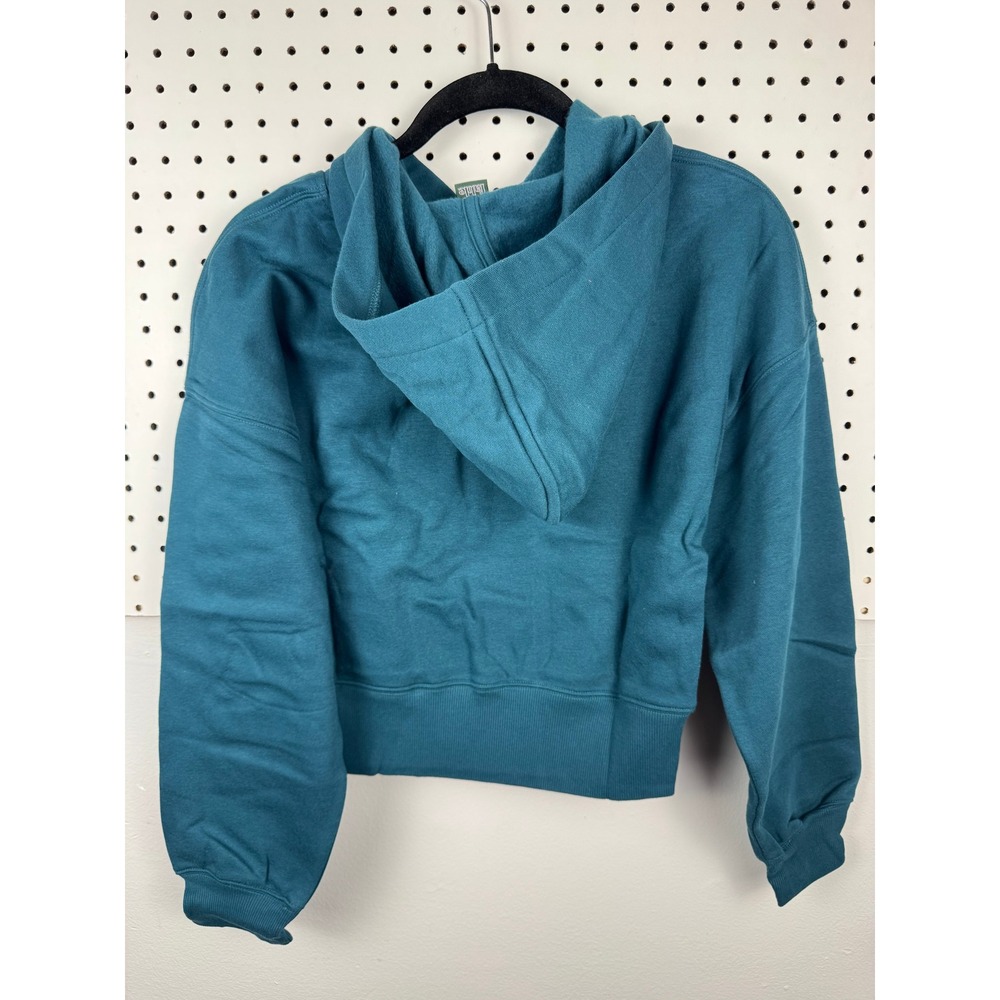 Wild Fable Womens Cropped Hoodie Hedge Green Fleece Sweatshirt Small AN-958 - Picture 3 of 4